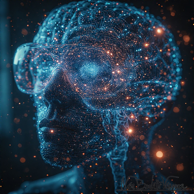 Imagen conceptual de la realidad artificial